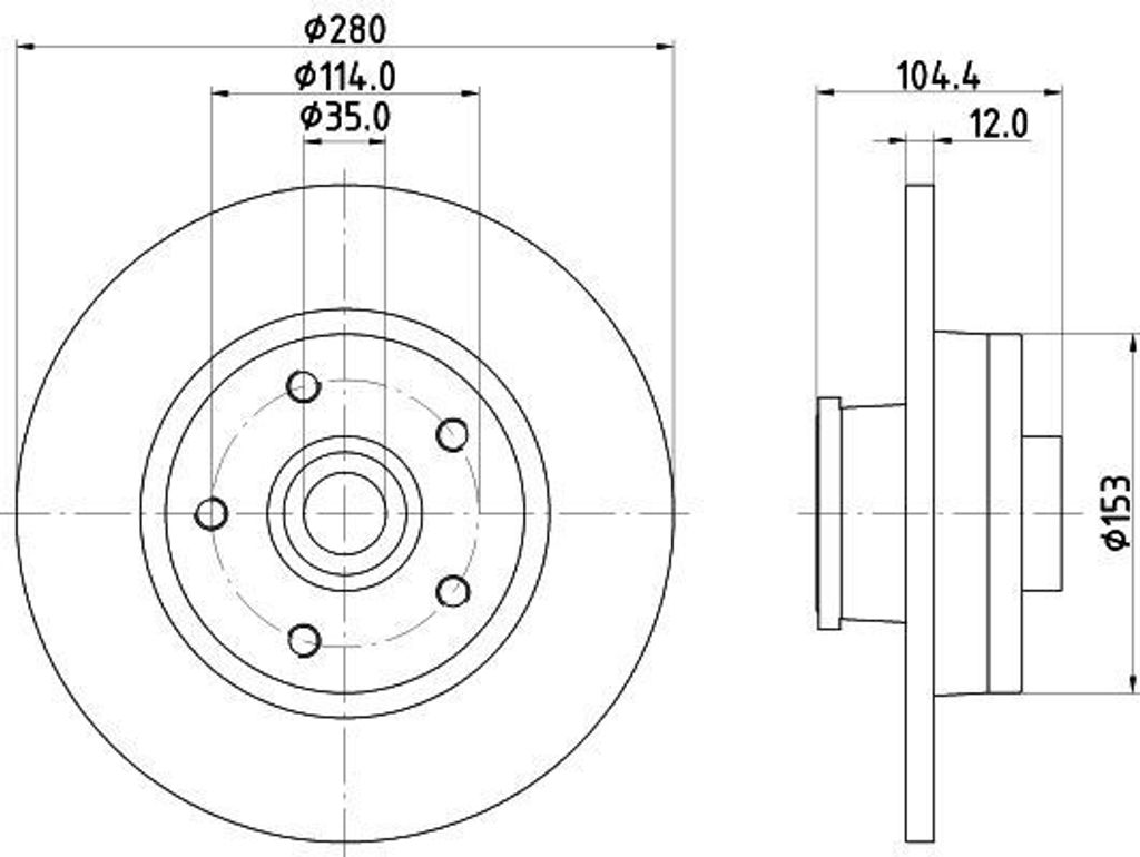 HELLA 8DD 355 125-281 - OE 6000620071 Bremsscheibe für Talento, Vivaro (X82), Vivaro B (X82), Trafic III (JG), Trafic III (FG), Trafic III (EG)