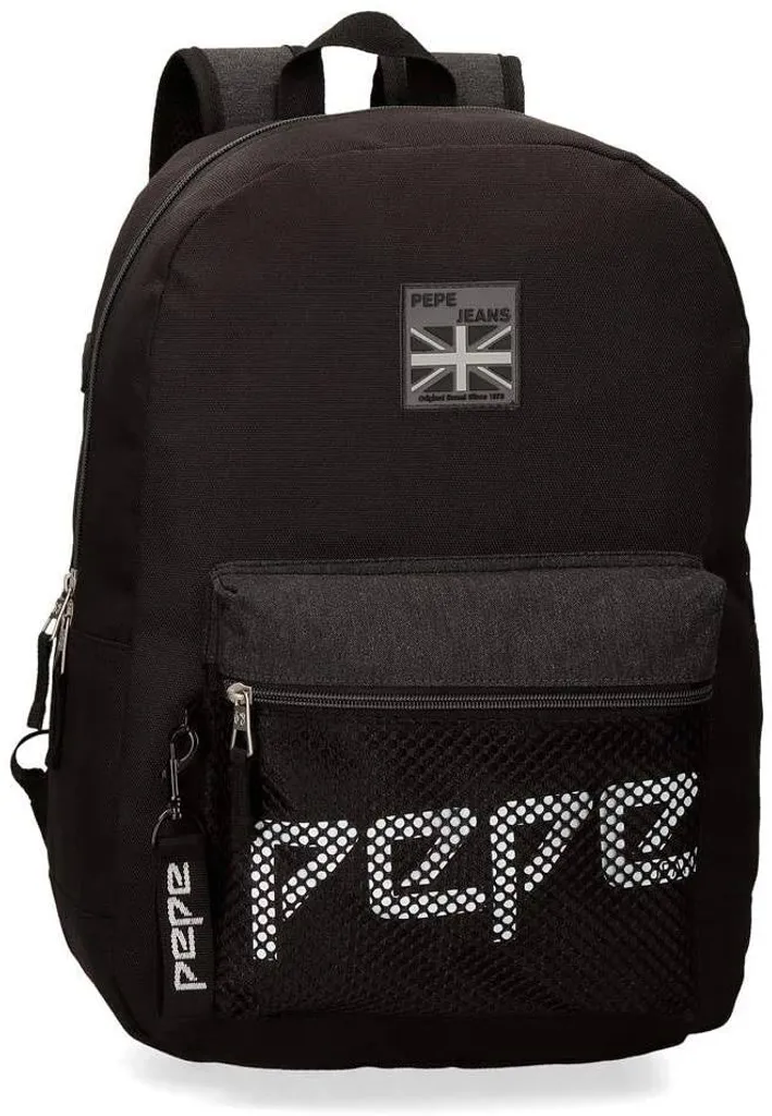 Sac à dos Scolaire Pepe Jeans 6432361 Noir Idéal Lycée et Université