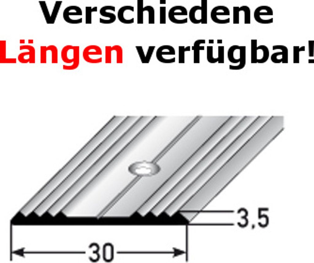 Übergangsprofil "Hilversum" / Übergangsschiene, 30 mm, Typ: 441 (Edelstahl gezogen, gebohrt)-2500
