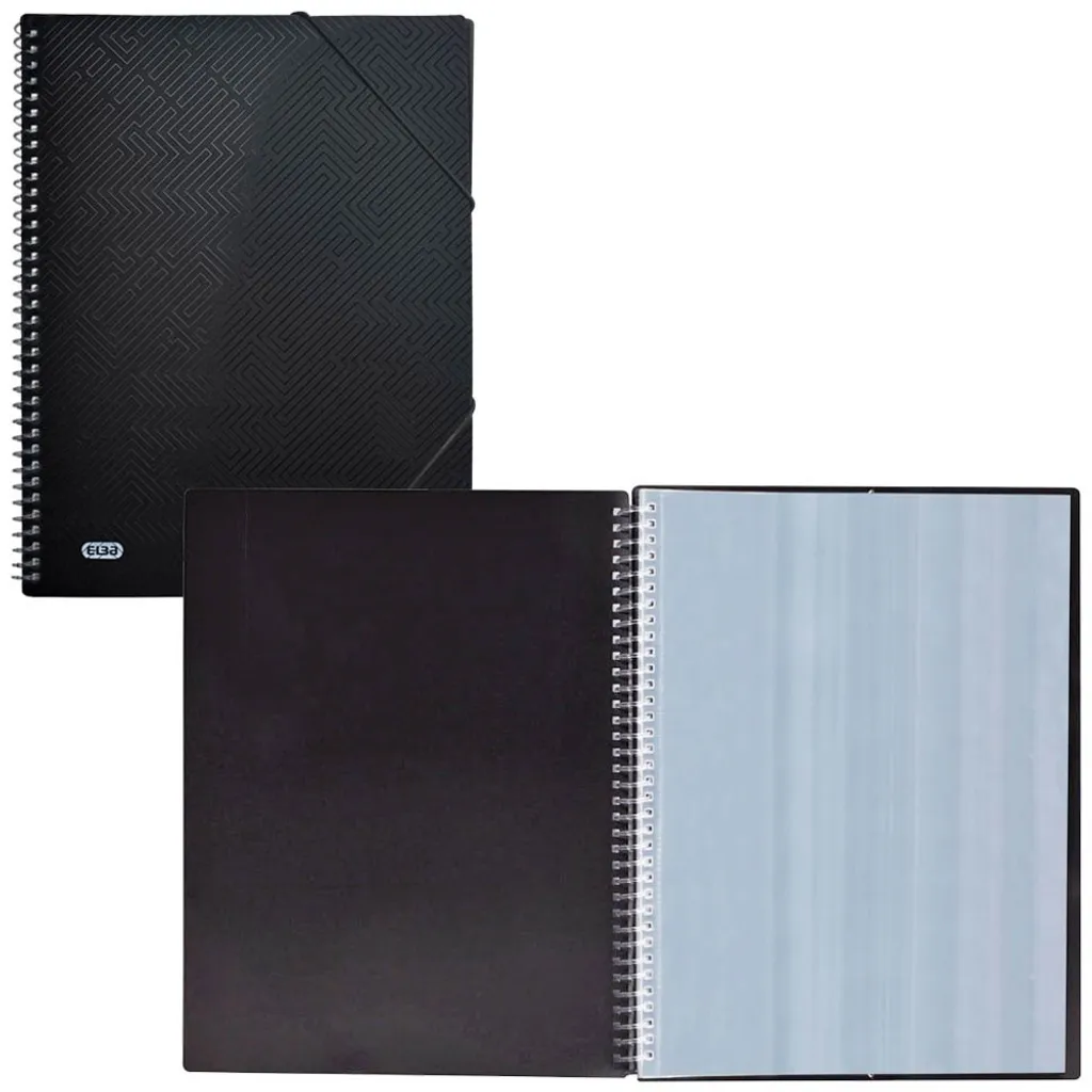 Portalistino ELBA 400104496 URBAN A4 Nero | 40 Buste con Spirale