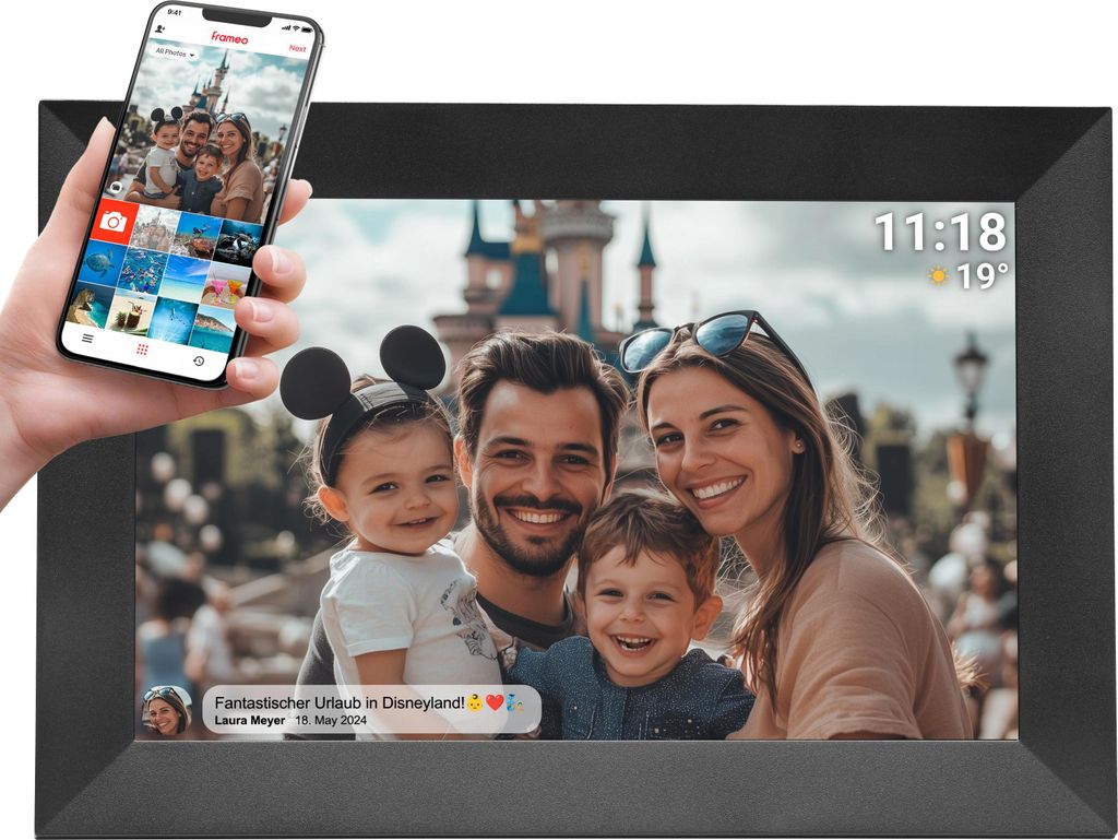Denver PFF-1024 10,1″ Frameo WLAN Bilderrahmen mit IPS & Produktbild 