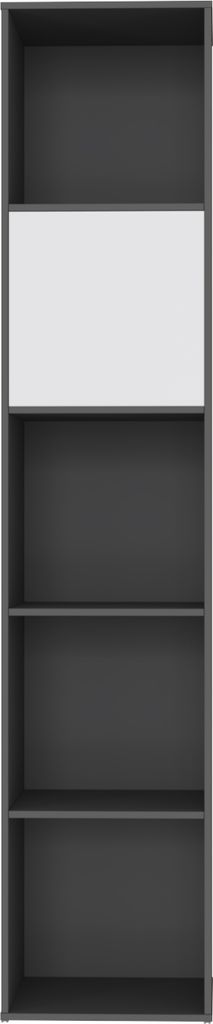 SMARTBett Standregal, Würfelregal für Wohnzimmer, Kinderzimmer, Schlafzimmer und Büro | Regal Anthrazit + 1 Tür Weiss