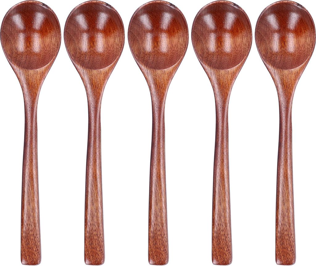 5Pcs Holz Suppe Löffel Lange Griff Reis Scoop Hause Geschirr für Küche Restaurant