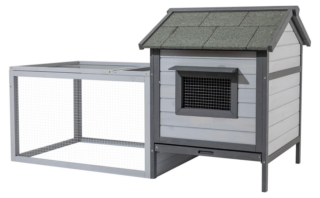 Wiltec Hasenstall hellgrau 1460 x 750 x 830 mm mit Produktbild 