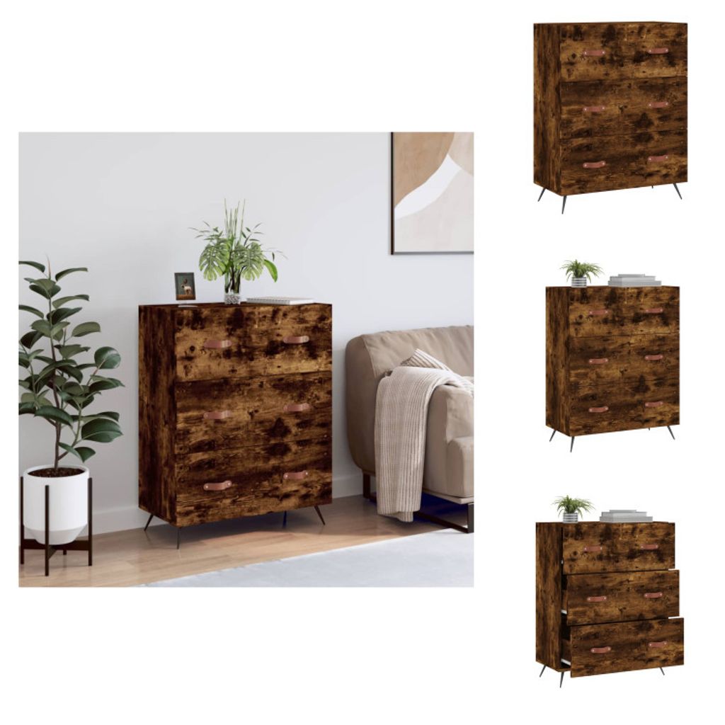 vidaXL Kommode Räuchereiche 69,5x34x90 cm Holzwerkstoff - Kommoden