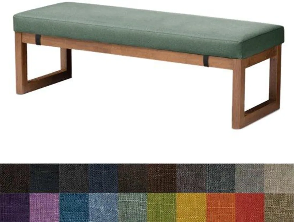 Galette de banc confortable 90cm - Matelas d'assise extérieur gris-vert