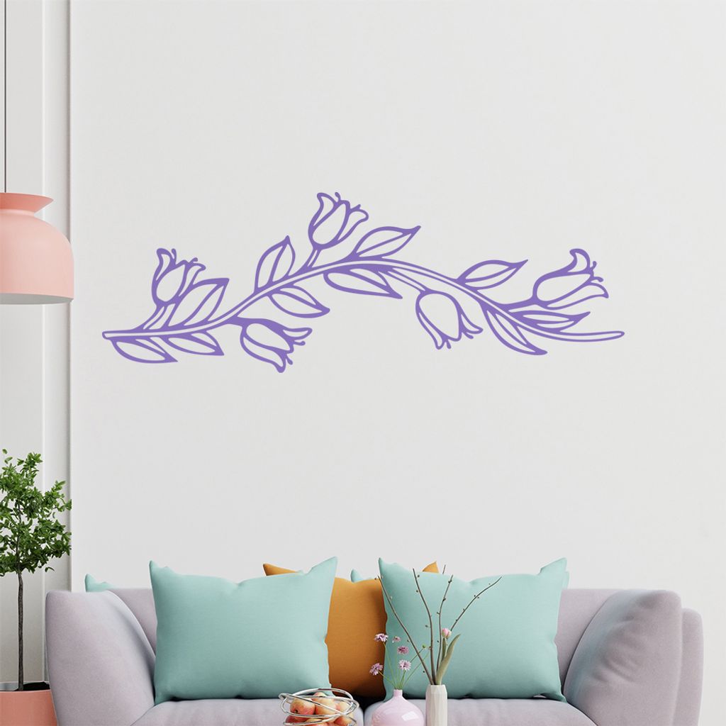 Blumen - Ranken Wandtattoo in 6 Größen - Wandaufkleber Wall Sticker - Dekoration, Küche, Wohnzimmer, Schlafzimmer, Badezimmer