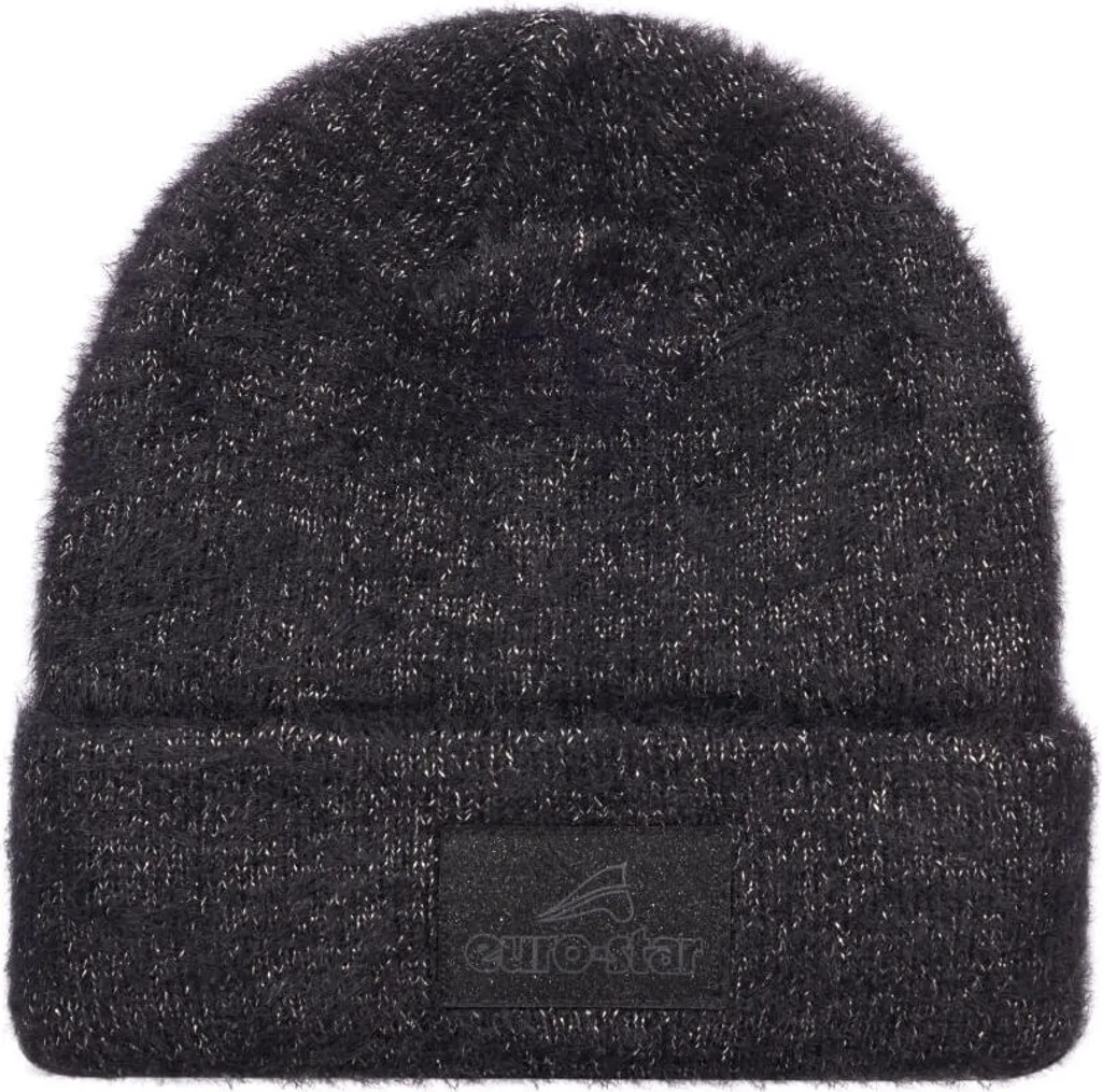 Berretto Euro-Star ESRandy Nero con Lurex Argento | Beanie Invernale
