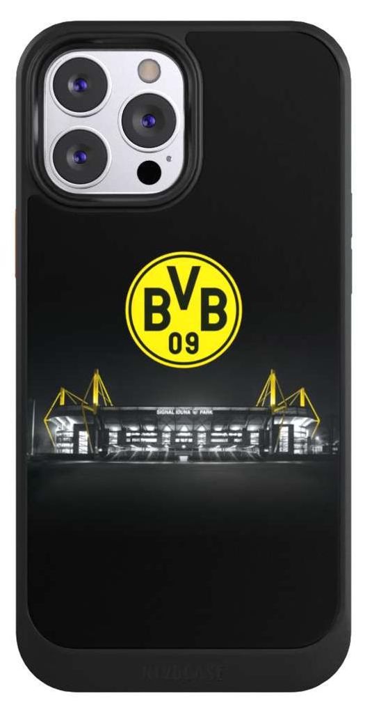 NIVOCASE Hülle für Apple iPhone 13 Pro Max Handyhülle NIVOcore Case Schwarz BVB Borussia Dortmund Stadion