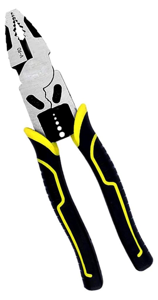 Multifunktionale Zange, 4 in 1 Drahtstripper, Crimper, Cutter und Greifer, aus Chrom-Vanadium-Legierungsstahl mit TPR-Griff für die Installation v...