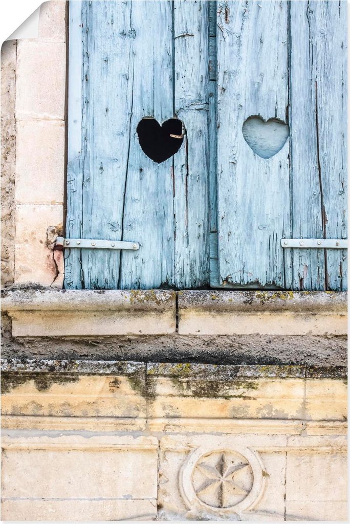 ARTland Poster Fenster mit Herz Größe: 60x90 cm