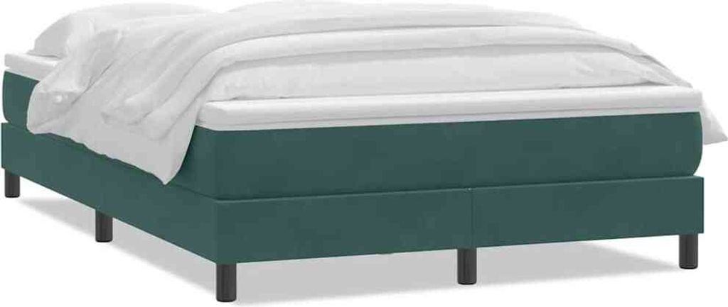 Boxspringbett mit Matratze Dunkelgrün 160x220 cm Samt