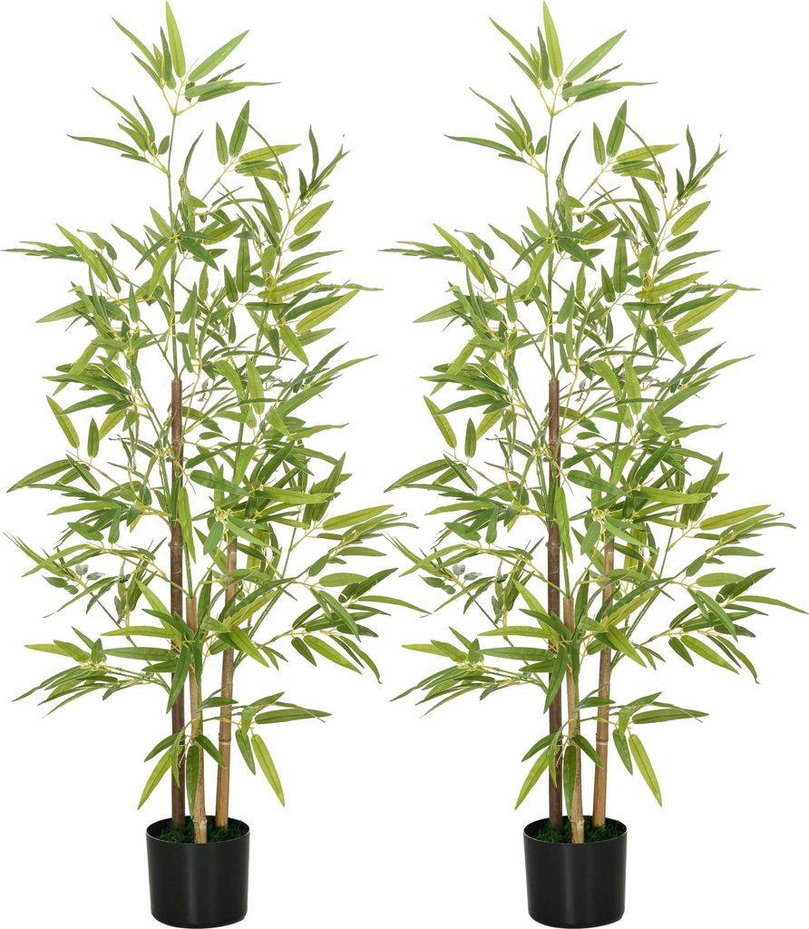 HOMCOM Künstliche Pflanzen, Kunst Bambus, 120 cm Produktbild 