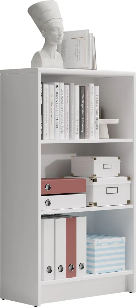 Étagère blanche Lissy 60 cm de large - Meuble robuste 3 compartiments - 2