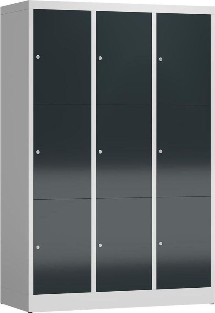 XL Spind Kleiderspind 9 Fächer 1800 x 1200 x 500mm lichtgrau/anthrazit X-523338