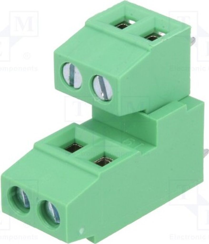1x Klemmleiste für mit 90°-Winkel 3,81mm Wege: 4 DG380A-3.81-04P-14-00AH Klemmlei