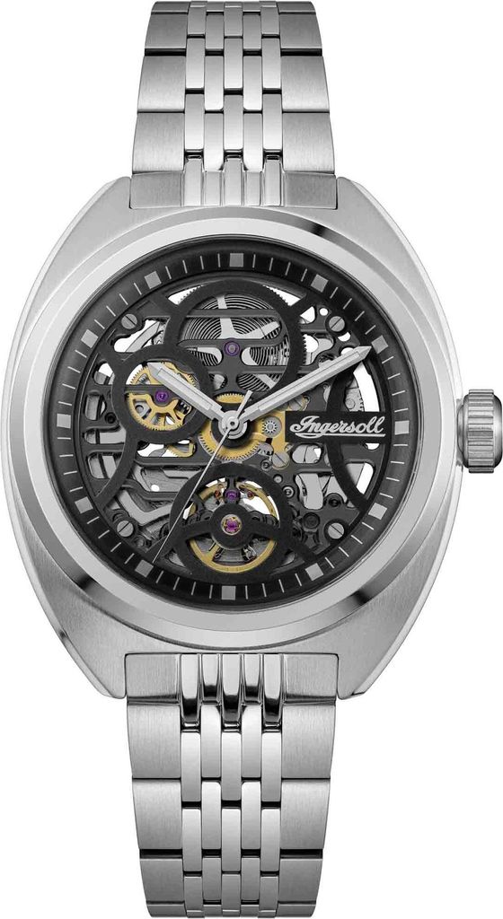 INGERSOLL Herrenuhr Automatikuhr silber / schwarz onesize Herren 44 mm I16901, I16902