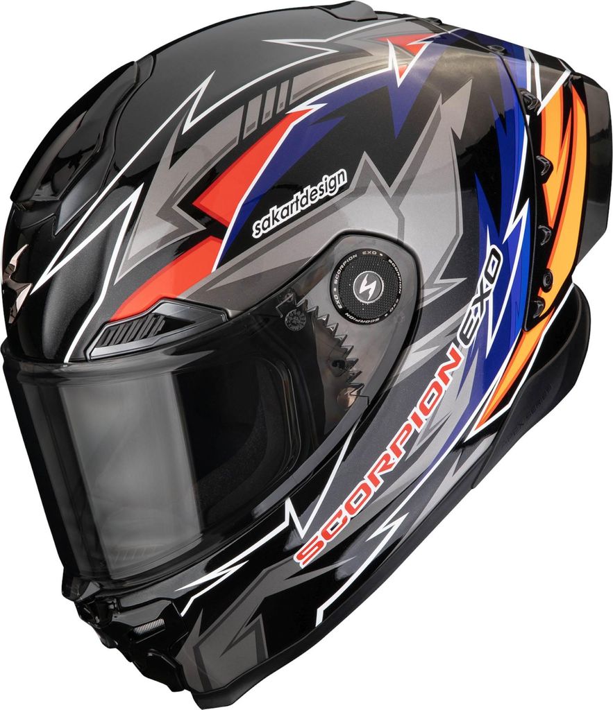 Scorpion EXO-Race Air Move On Helm, schwarz/rot/blau, XL (61/62)