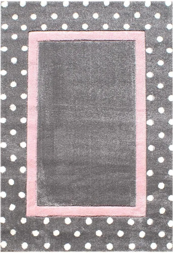 Tapis Livone Happy Rugs Point Anthracite Rose Doux 120x180 de Qualité