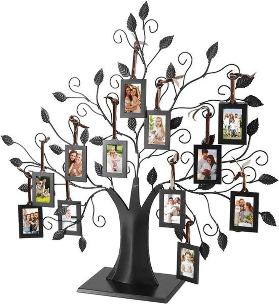 Arbre généalogique décoratif à poser - Support photos souvenir 10 cadres 55cm