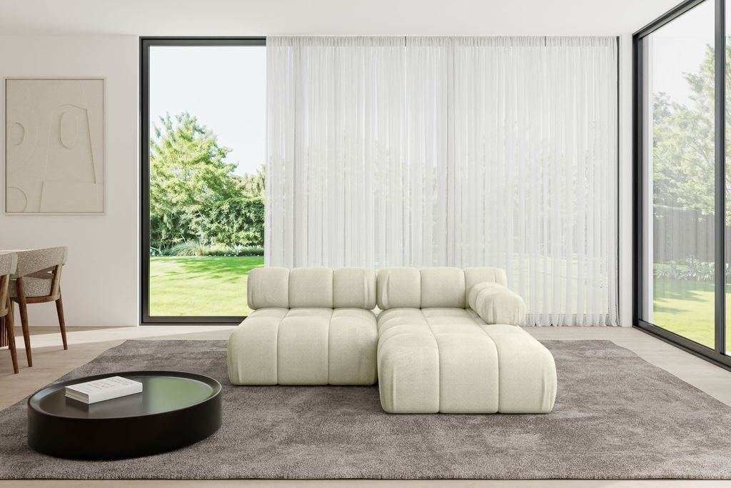 ALTDECOR Modulares Sofa Ecksofa in L-Form - Razon-L1 - 190x160x70 cm Beige Corner modular Sofa Eckcouch Couch Wohnlandschaft Cauchsofa Polstersofa