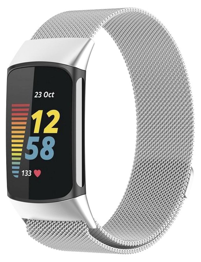 Für Fitbit Charge 6 / 5 Metall Stahl Mesh Armband mit Produktbild 