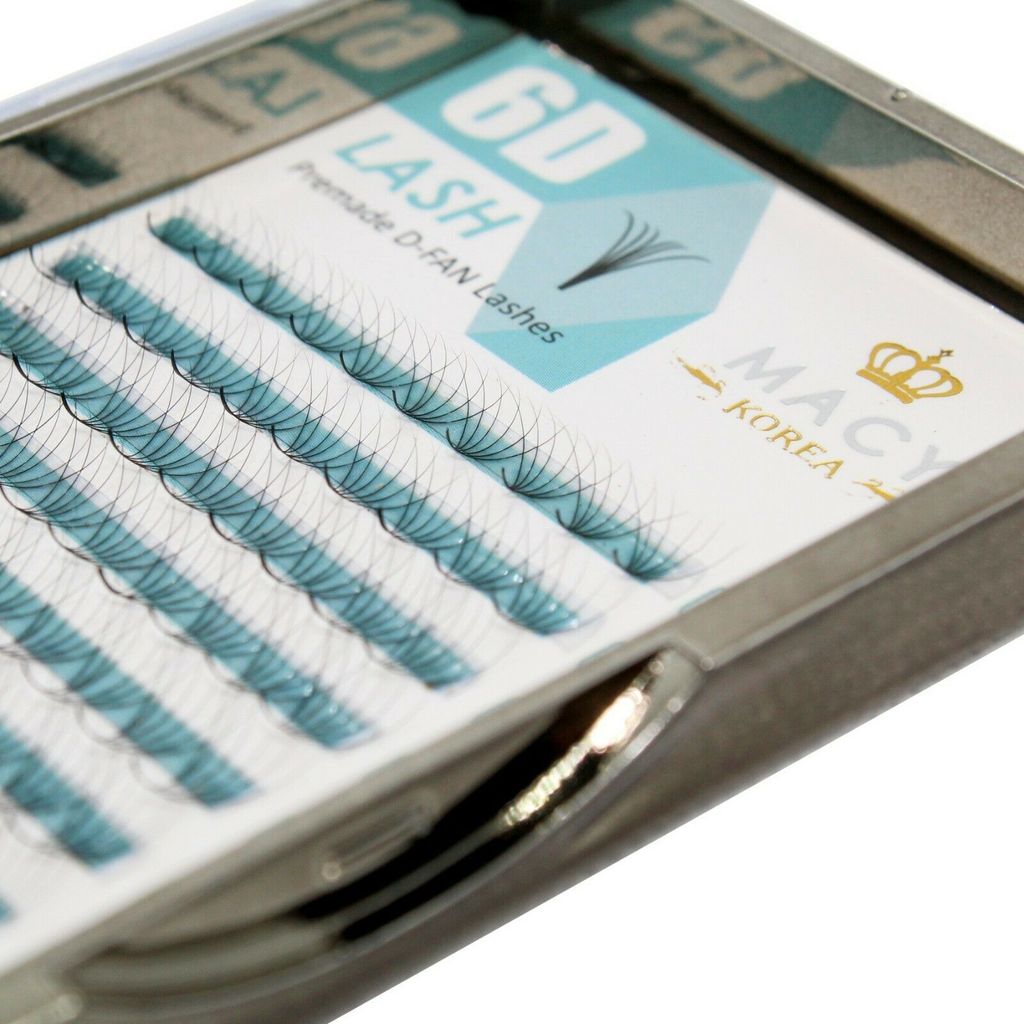 6D Lashes Volumen Wimpern Premade fertige Fächer Wimpernverlängerung C, D-Curl, Stärke:0.07mm, Biegung:D-Biegung, Größe:10mm