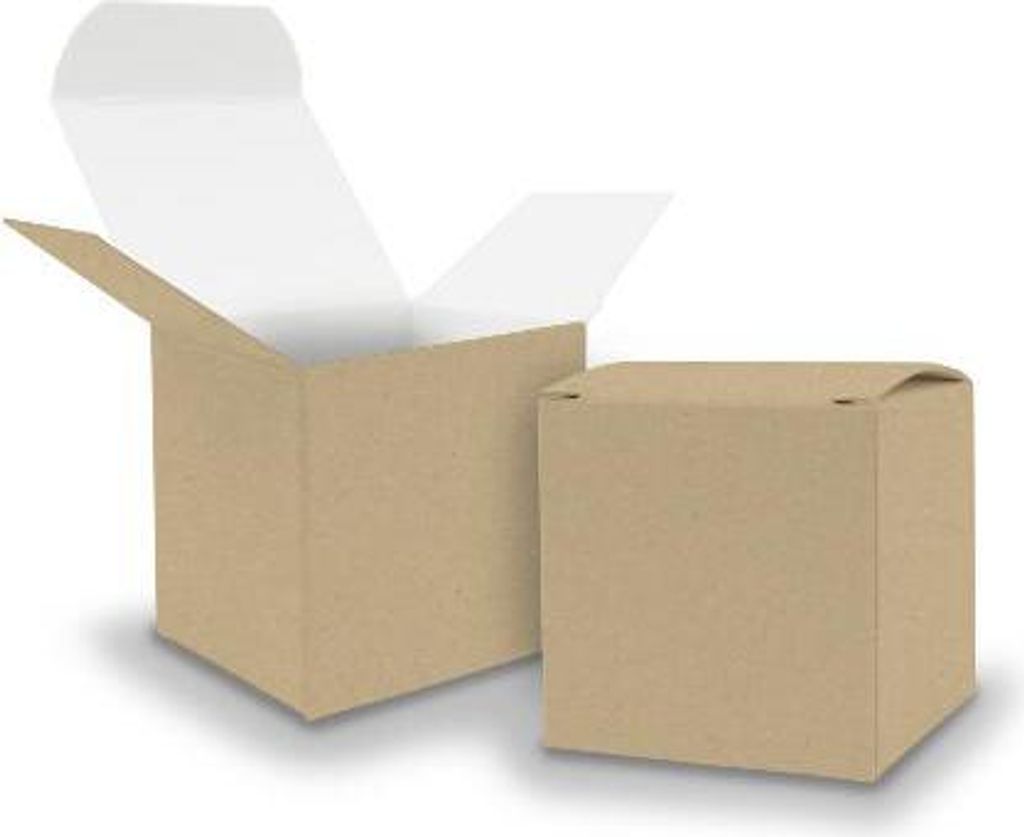 itenga Würfelbox KraftKarton 5x5cm außen braun innen weiß Produktbild 