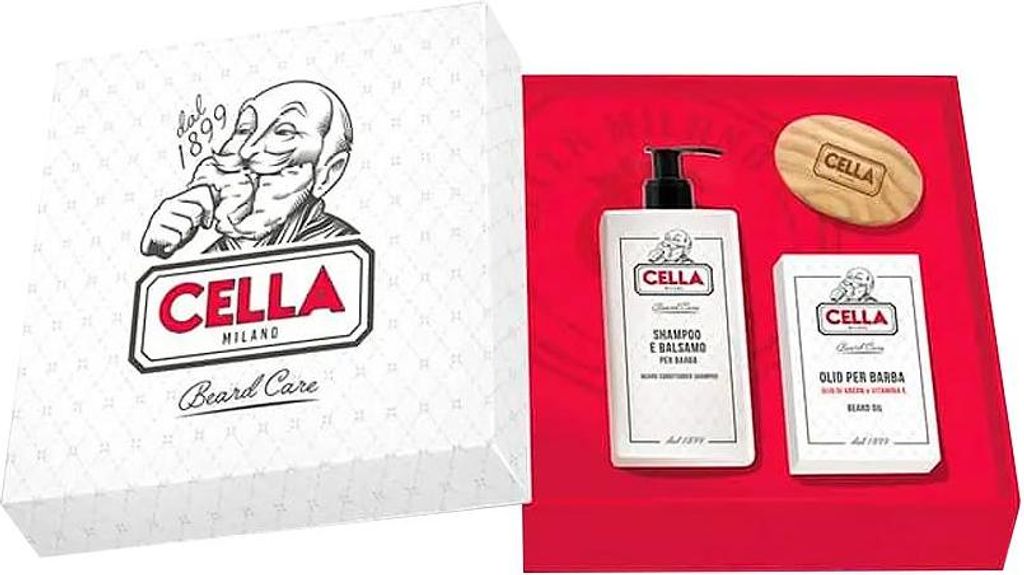 Sada na starostlivosť o fúzy Cella Milano + drevená kefa Obrázok produktu 