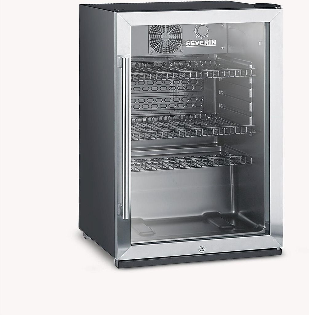 SEVERIN Flaschenkühlschrank FKS 8840 aus Glas, schwarzsilber Kühlschrank Flaschenkühlschrank Kühlschrank Klein Mini Kühlschrank Minibar