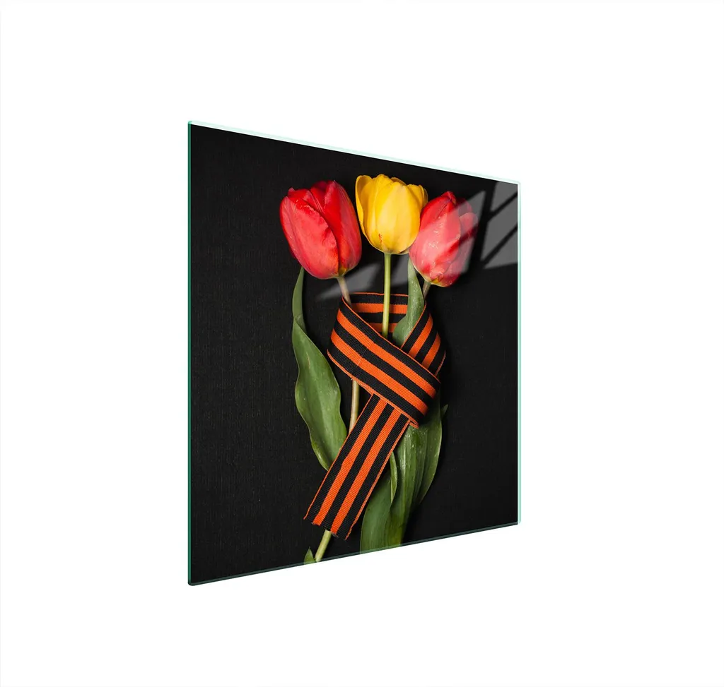 Pannello Vetro Temperato 50x52 Rose | Protezione Piano Cottura Induzione