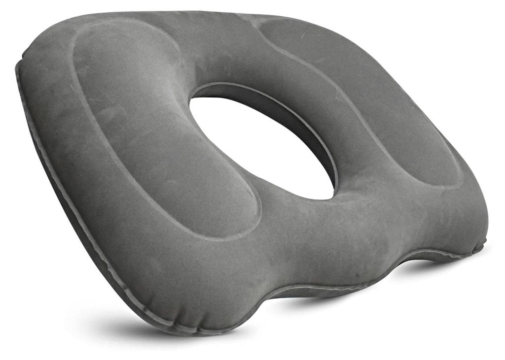 Aufblasbares orthopädisches Sitzkissen für langes Sitzen, Sitzkissen zur Linderung von Hämorrhoiden für Bürostuhl und Rollstuhl (grau)