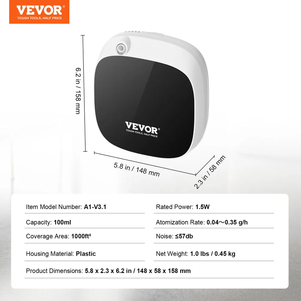 VEVOR Diffuseur de Parfum 100ml : Technologie Air Froid et Bluetooth Smart - 7