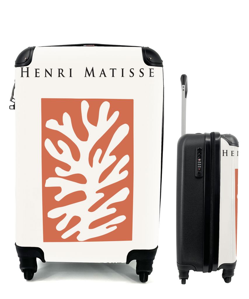 MuchoWow Koffer Handgepäck Trolley Rollkoffer Kleine Reisekoffer mit 4 Rollen - Abstrakt - Alte Meister - Rot - Henri Matisse - Cabin Size < 55x...