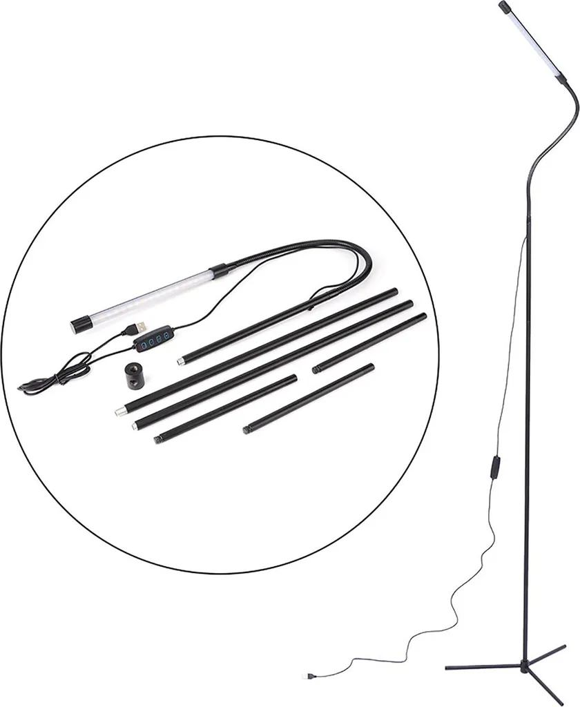 Lampe de sol LED anti-fatigue visuelle - Solution USB pour salle d'étude