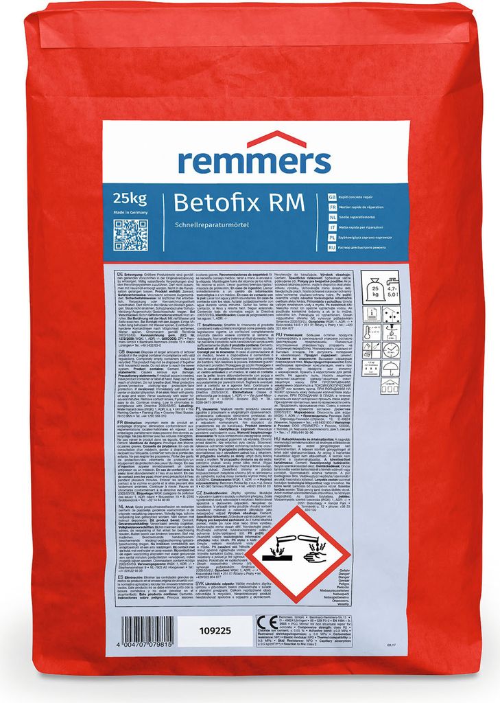 Remmers Schnellreparaturmörtel Betofix RM 25kg Produktbild 