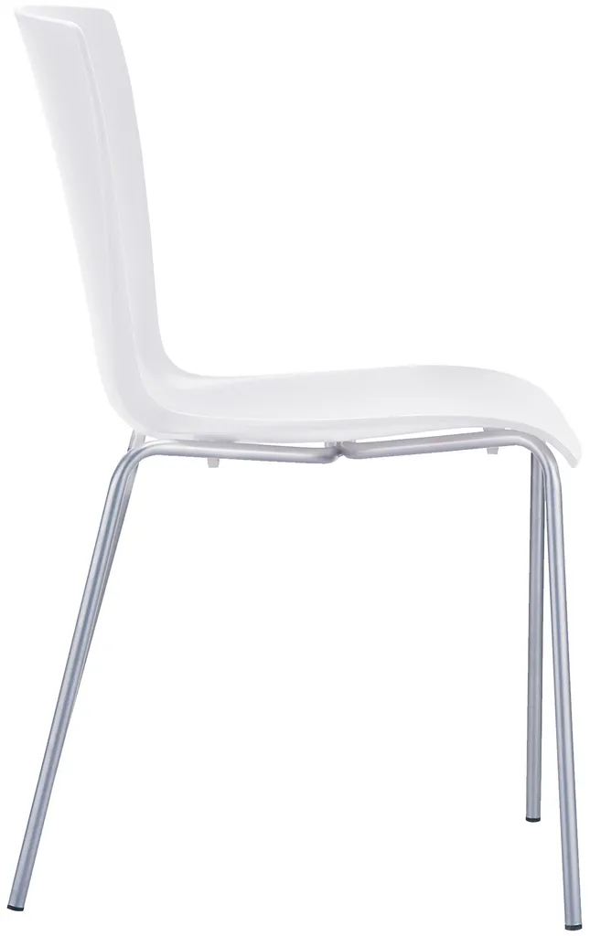 Chaise Mio blanche empilable structure aluminium légère et design moderne - 6