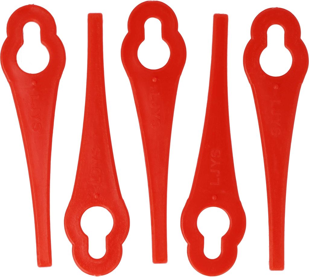 vhbw 5x Ersatz-Messer Ersatz für Grizzly 91094326 für Rasenmäher - Ersatzklinge Rot, Polyamid