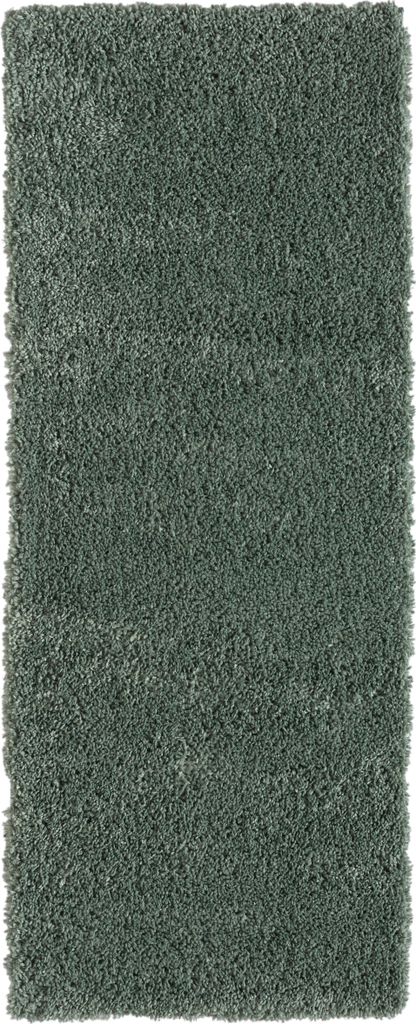 MY-RUG Teppich, Hochflorteppich Shaggy Star, 200x80, grün, leicht glänzend, extra flauschig, Läufer