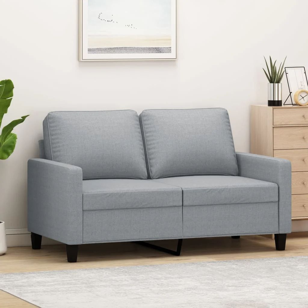 ZMH 2-Sitzer-Sofa Hellgrau 120 cm Stoff