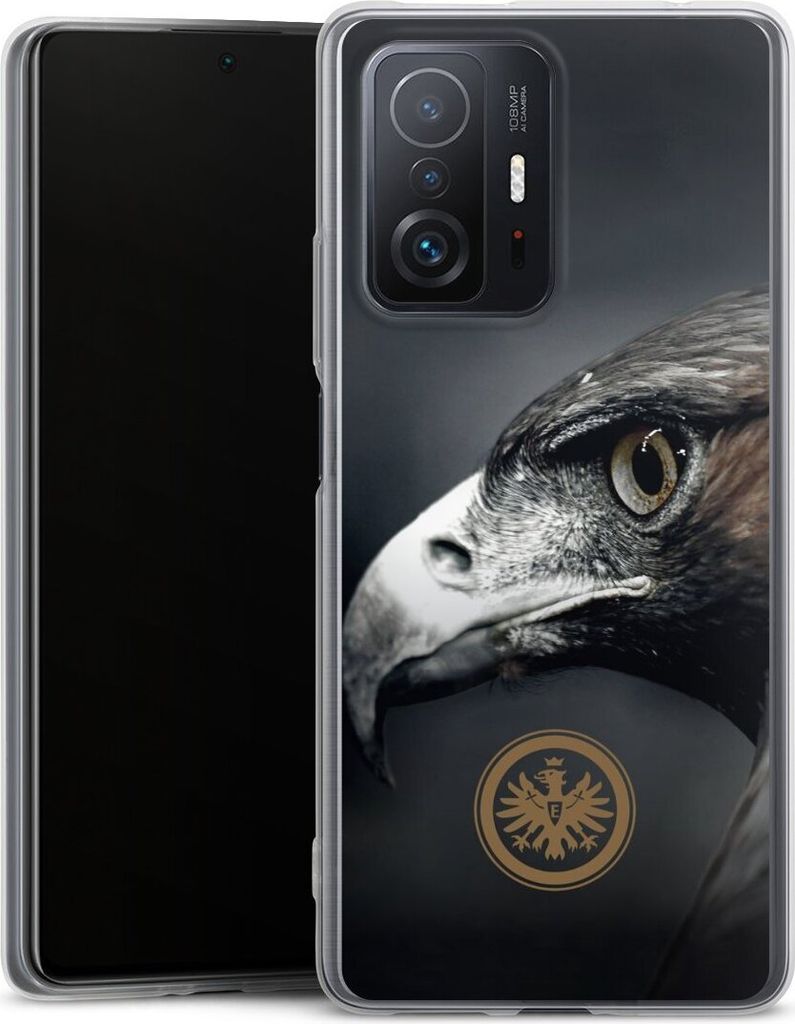 DeinDesign Slim Hülle für Xiaomi 11T Pro 5G Silikon Case Ultra Dünn Handyhülle Adler Eintracht Frankfurt Offizielles Lizenzprodukt