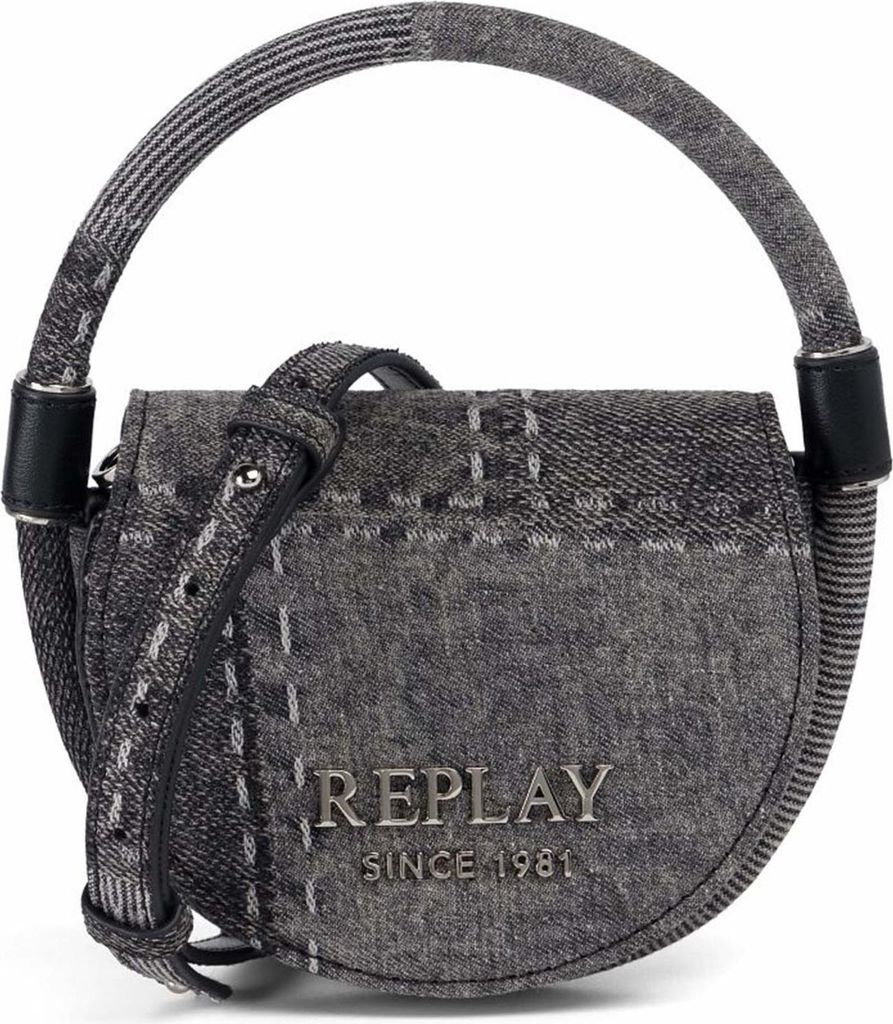 REPLAY Umhängetasche Handtasche Crossbody Bag Washed Black schwarz