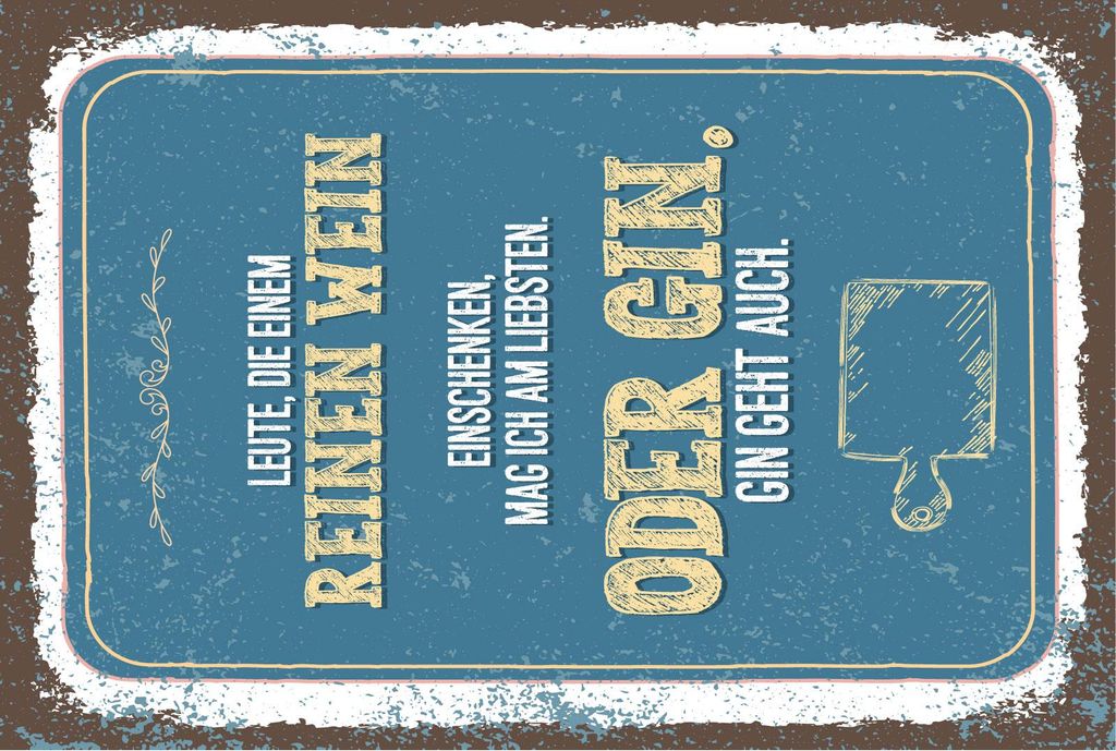 vianmo Blechschild 18x12 cm Leute die einem reinen Wein einschenken