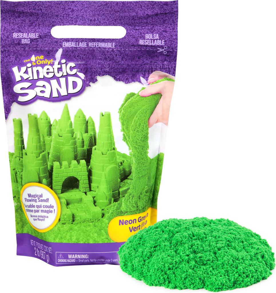 Kinetic Sand KNS RFL 2lb Colour Green GML, Detský kinetický Obrázok produktu 