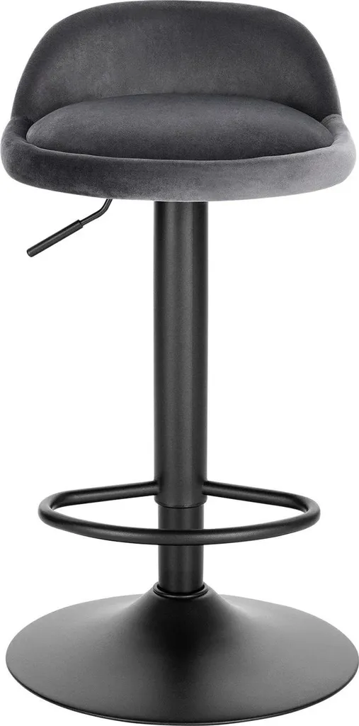 Chaise de Bar Pivotante en Velours - Lot de 2 Tabourets Design Gris Pro