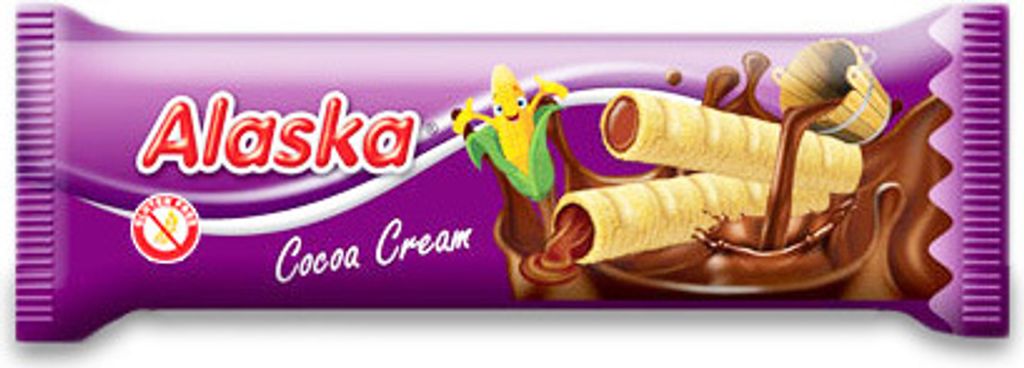 KUKURIČNÉ RÚRKY S KAKAOVÝM KRÉMOM, BEZLEPKOVÉ 18 g - ALAŠKA Obrázok produktu 