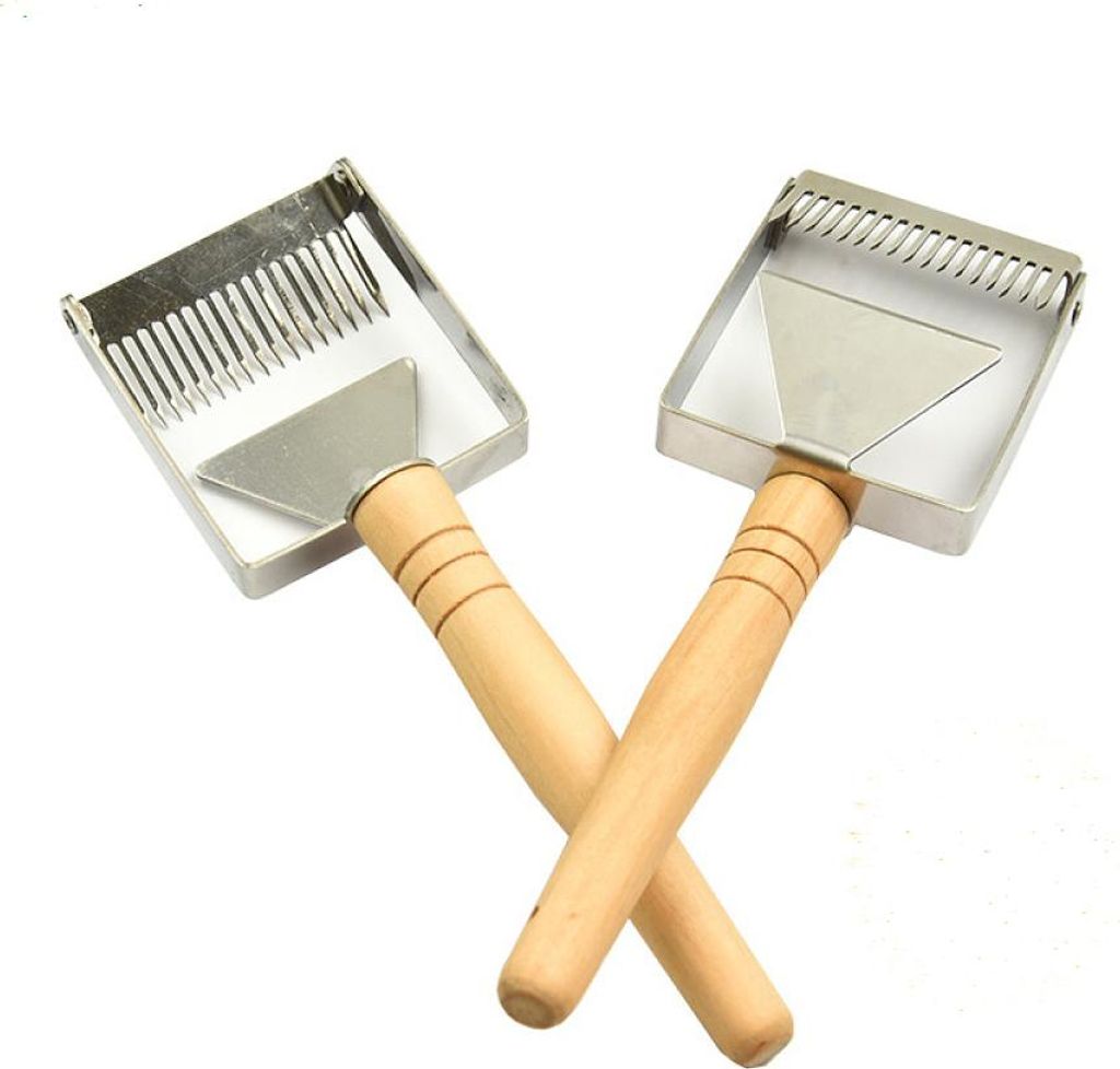 Gabel mit offenem Deckel, Honigwaben-Honig-Edelstahl-Bienenstockschaber, Imkerzinken, Zubehör für Imkereiausrüstung, Imkereiwerkzeuge