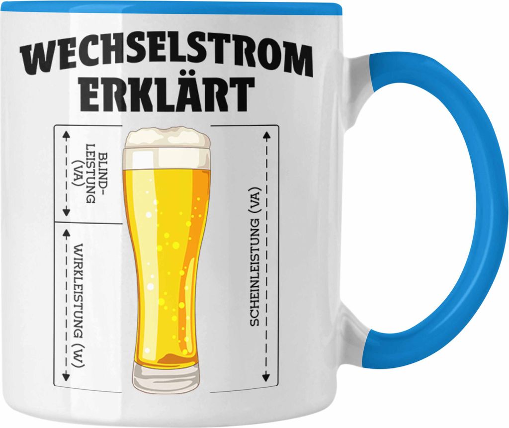 Trendation - Elektriker Geschenke für Männer Tasse Geschenk Elektriker Elektroniker Geschenkidee Sprüche (Blau)