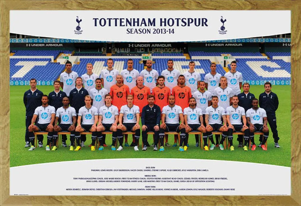 Poster Tottenham Hotspur 13/14 con Cornice Rovere - Foto di Squadra