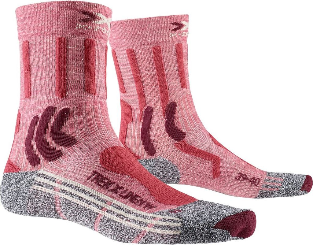 X-SOCKS Trek X Linen Trekkingsocken Damen vintage red melange/grey melange 41-42